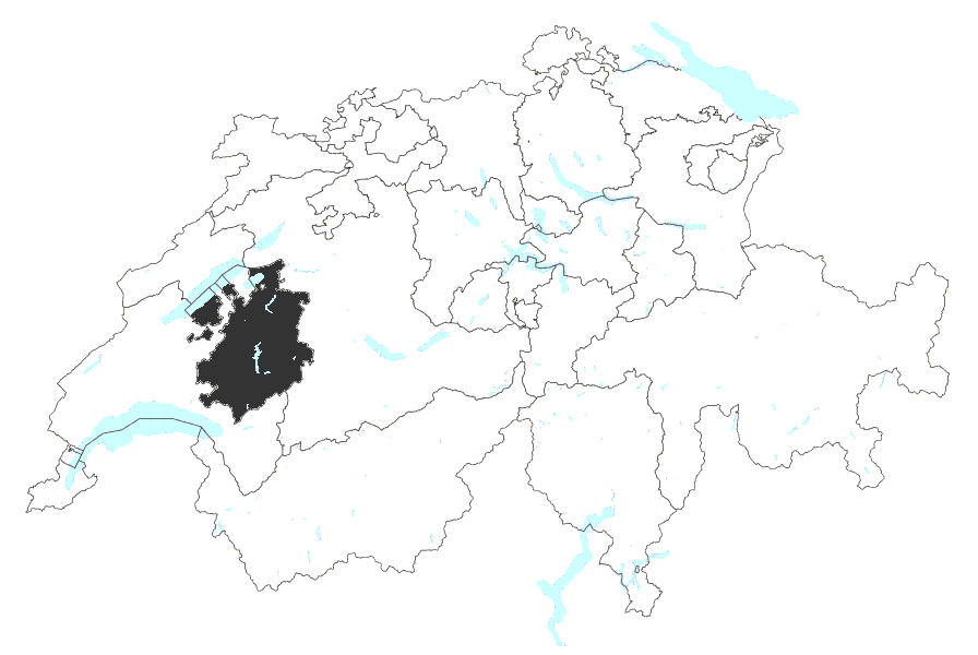 Kanton Freiburg das Schwarz-Weisse Freiburg Wappen und die Karte vom