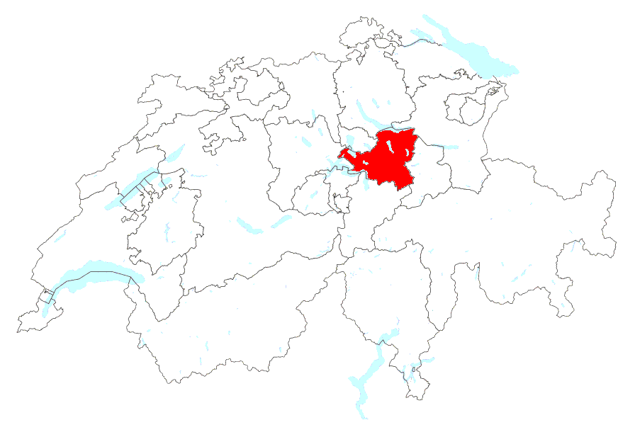 Landkarte Kanton Schwyz / Schweiz