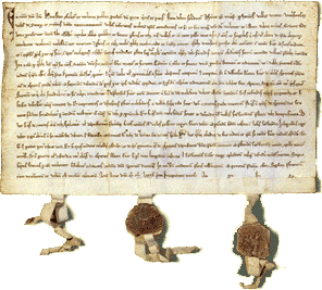 Bundesbrief von 1291 im Bundesbriefmuseum in Schwyz