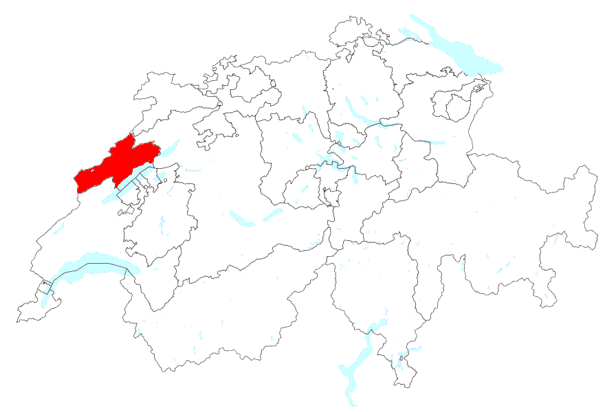 Landkarte Kanton Neuenburg Schweiz