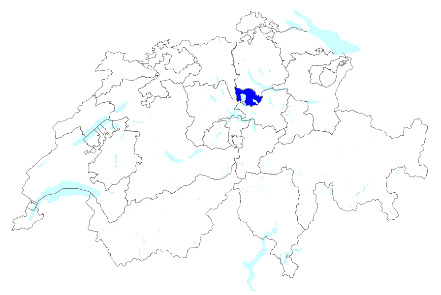 Kanton Zug Wappen von Zug. Die Karte vom Kanton Zug Zentralschweiz